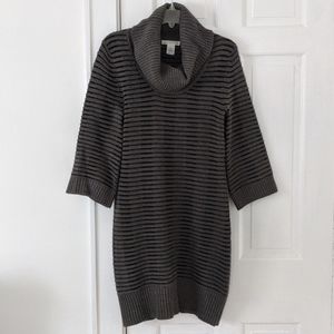 London Times Sweater Dress Gray w/ Black